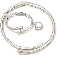 Cubahop collares Choker de Metal geométrico anillos de