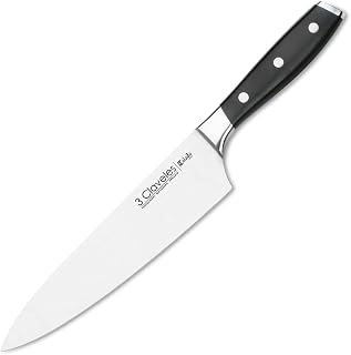 3 Claveles - Cuchillo Cocinero Forjado, Pulido Mate, Acero Inoxidable, línea Toledo - (20cm - 8")