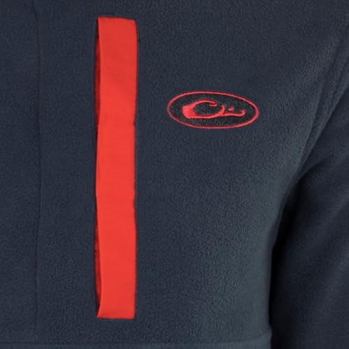 Image of Drake Waterfowl Men's Camp 2.0 Fleece Pullover | Hunting Anti-Pill Moisture Wicking 1 /4 Neck Snap Sweater with Chest Pocket