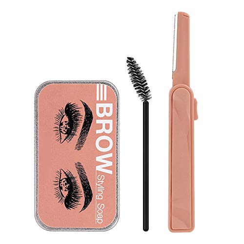 Image of Wishwin Eyebrow Soap Wax with Trimmer Fluffy Feathery Eyebrows Pomade Gel for Eyebrow Lamination Beauty Makeup Soap Brow Sculpt Lift for Women