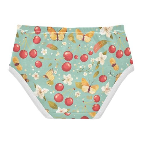 Wusikd Cherries Butterflies Girls' Underwear Cotton Bees Girls Briefs Soft Toddler Underwear 2T2