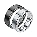 AmDxD Alliance Couple Argent Mariage Argent & Noir, Acier Inoxydable Bague Couple I Love You Fini Mat Taille W56.5 & M61.5