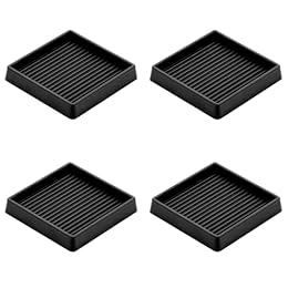 VOCOMO 3X3 Rubber Caster Cups, Non Slip Furniture Pads, Anti-Slip Furniture Gripper, Anti Skid Furnitures Feet, Anti Slide Floor Protector for Bed Couch Stoppers (4 Pack, Black)