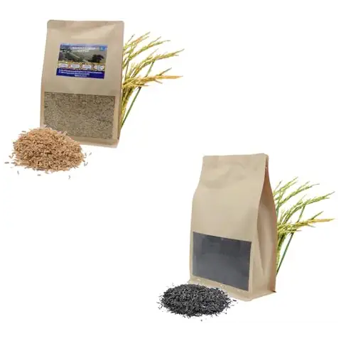 Rice Hulls Natural Rice Husk for Plants Natural Activated Charcoal from Rice Husk Organic Fertilizer Supplement Plant Fertilizer for House Plants Premium Biochar Soil Amendment Cover