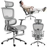 hujusko Mesh Ergonomic Office Chair with Footrest,High Back Mesh Gaming Chair with Lumbar...