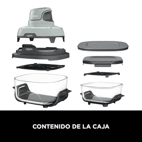 Ninja CRISPi Freidora de Aire portátil, 3,8 l, 4 en 1, freír con Aire, Asar, Mantener Caliente y gratinar, compacta, Incluye 2 recipientes de Vidrio extraíbles y Tapas, 1700 W, Salvia, FN101EUSG - imagen 17