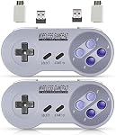 Wireless Controller for Mini SNES (Classic Edition/Mini NES, Not Worked with Copied Console Gamepad with USB Wireless Receiver Compatible with Switch, Windows,iOS,Liunx,Android Device (2 Packs)