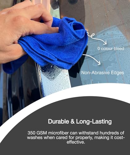Image of Premium 350 GSM Microfiber car Cleaning Cloth (Pack of 5) | absorbant Microfiber Cloth| car and Bike Washing and Cleaning Multipurpose Micro Fiber Cloths (Multicolour)
