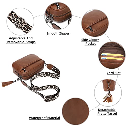 Kl928 Small Crossbody Bag For Women, Soft Faux Leather Cell Phone Purse，Adjustable Strap Shoulder Handbags Wallet Purse (Yellow Brown) #TOP2