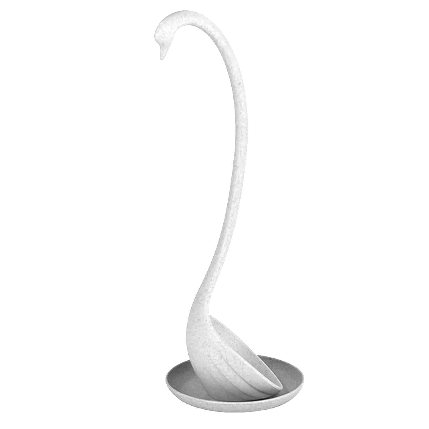 Shaped Ladle, Long Handle Soup Spoon Standing Design Large Capacity PP Material for Home Kitchen, Cartoon Soup Ladle (White)