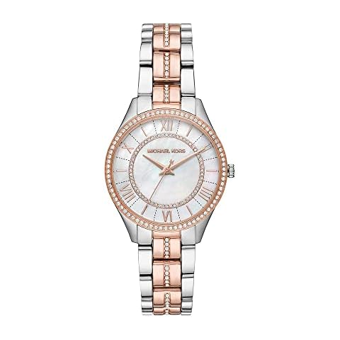 Michael Kors Women's Watch LAURYN, 33mm case size, Three Hand movement, Stainless Steel strap Cover