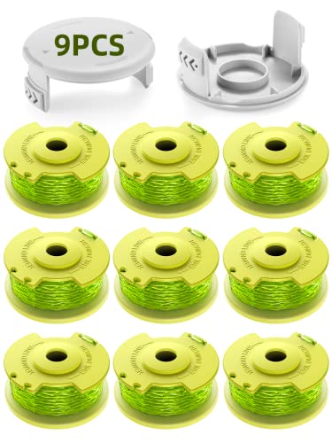 Ywtesch Trimmer String For Ryobi One Plus+ Ac80Rl3,11 Ft/0.080-Inch，Spool Replacement Compatible With Ryobi 18V, 24V, And 40V Cordless Trimmers (9 Pack Trimmer Line & 2 Pack Trimmer Cap) #TOP14