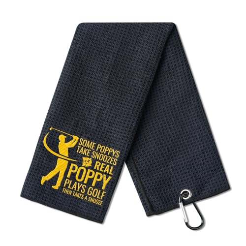 CybGene Poppy Golf Towel, 15.8 x 23.6 inches Microfiber Golf Towel - SNO