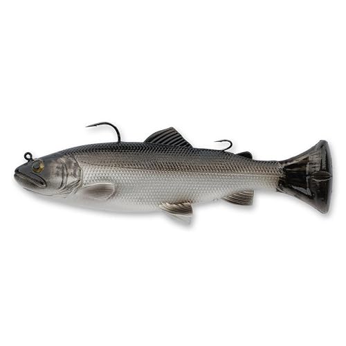 Savage Gear 3D Pulse Tail Trout RTF 8' Freshwater Swimbait Lure for Bass, Dirty Silver
