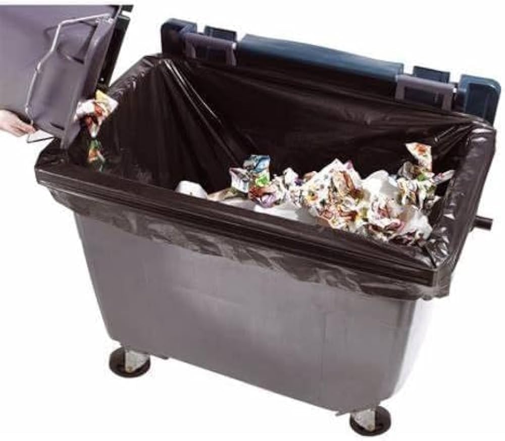 Sac Poubelle 1000-1100L X 40 | Housse Protection Conteneur 1000 Litres | Sacs Housses 1100 Litres Noir Opaque | Tous Types Déchets et Ordures | Epaisseur 30µ | Anti Fuites et Anti Salissures