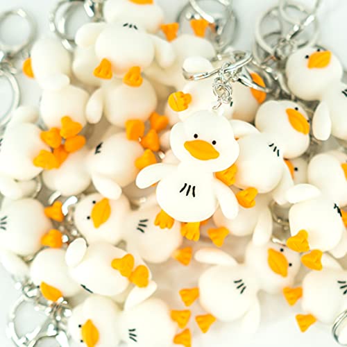 Crafters Cup Duck Duck Keychains | Bulk 20 Pack | Yellow Rubber Duck | Attach To Duck Duck Tag | You've Been Ducked White Duck Keychain #TOP4
