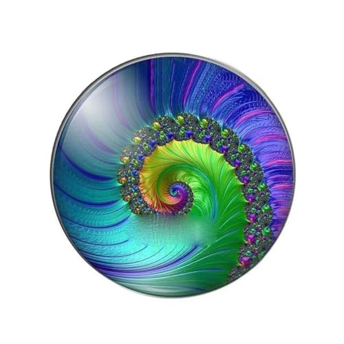 ASHAON Colorful Fractals Rotating pattern 10pcs 12mm/18mm/20mm/25mm Round photo glass cabochon demo flat back Making findings-A-18mm