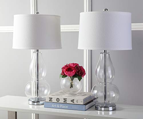 Safavieh Lighting Collection Mercurio Crackle Glass Double Gourd 29-Inch Bedroom Living Room Home Office Desk Nightstand Table Lamp Set Of 2 (Led Bulbs Included) #TOP1