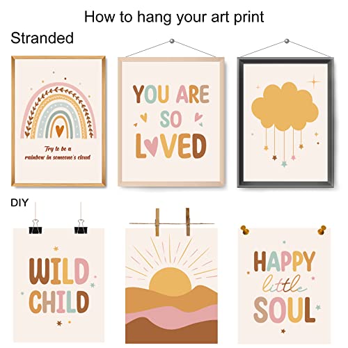 9Pcs Boho Rainbow Inspirational Wall Art Prints Boho Nursery Poster Decor For Girl Or Boy Boho Decor For Bedroom School Bathroom Nursery Boho Classroom Decor Boho Rainbow Baby Shower Decorations(Unframed 8 X 10 Inches) #TOP3