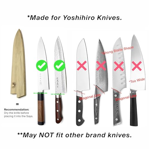 Yoshihiro Magnetic Oak Wood Saya Cover Blade Protector for Gyuto Knife 8.25 IN (210mm) by Yoshihiro - Image 6