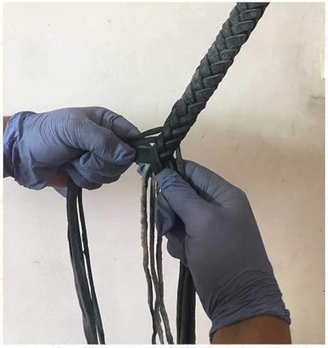 Chicote longo totalmente feito à mão e durável de couro genuíno chicote de touro preto, chicote de c