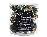 Verpackungsart: Plastik-Dose 12 Weihnachtskugeln Glas Zapfen 60mm (Grün/Piniengrün) Christbaumkugeln Baumkugeln Weihnachtsdeko Kugeln Glaskugeln Dose