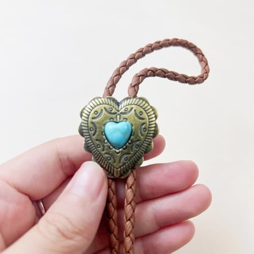Image of Joxevyia Bolo Tie for Men Vintage Cow Skull Leather Rope Western Cowboy Necktie Vintage Bola Tie Gift for Him