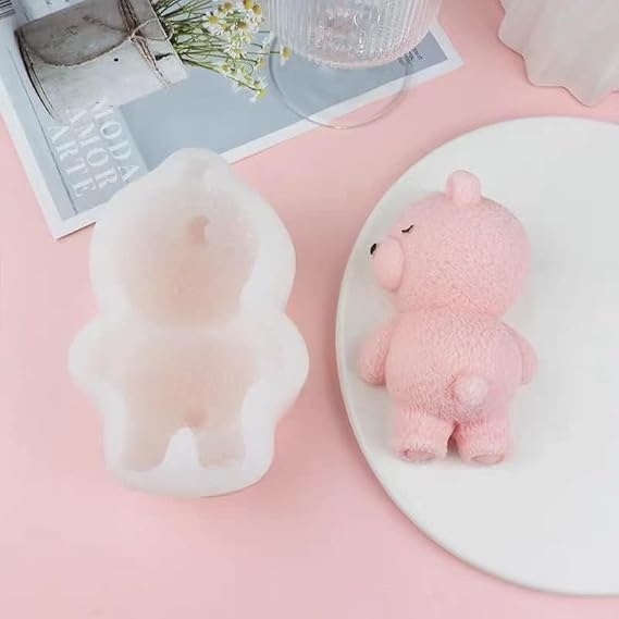 Lying Bear フォンダン型 チョコレート型 シリコン 3D シリコーン 動物型 DIY フォンダン デザート ベーキング ゼリー キャンディー ケーキ ベーキング デコレーション アイスキューブ 石鹸 樹脂