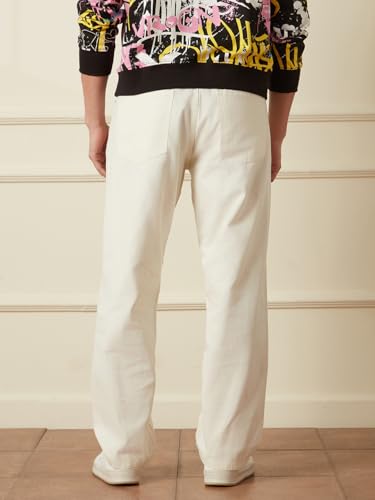 Image of WROGN Men's Pure Cotton Jeans | Solid | Loose Fit