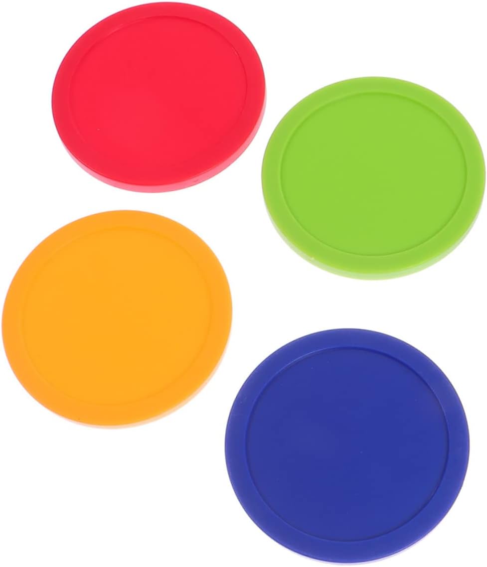 4Pcs Ice Hockey Pucks for Indoor Games Durable Air Hockey for Home and Easy to Spot Tabletop