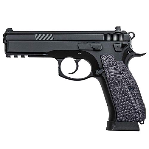 Guuun G10 Grips For Cz 75 Full Size Sp-01 Shadow Custom Handgun Grips Eagle Wing Texture - Gray/Black #TOP3
