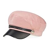 Jewelry-Box Retro England Style Ladies Womens Girls Beret Baker Boy Peaked Cap Military Hat (Pink)