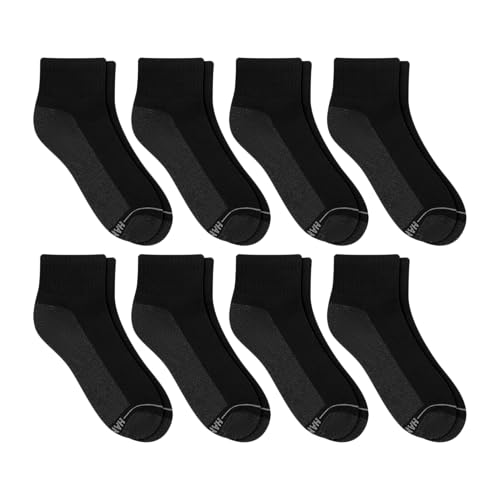 Image of Hanes Men's Crew Socks Pack, 8 Pairs, Max Cushion Moisture-wicking Ankle Socks for Men, Cushioned Ankle Length