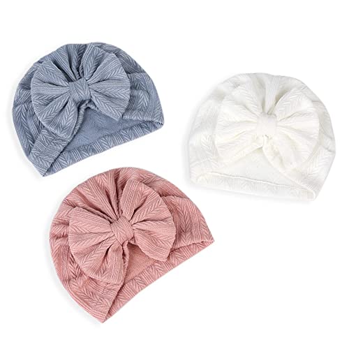 Yili Maizi Baby Hats Baby Girl Newborn Turban Baby Beanie Hat Infant Toddler Kid Hat Big Hair Bow Top Knot Head Wrap #TOP2