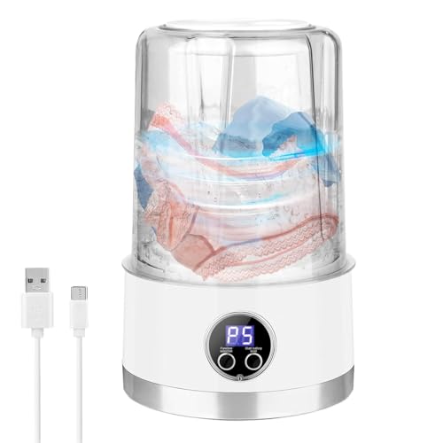 Minilavadora de carga 20 x 13 cm, lavadoras compacta para interior y exterior, Equipo de lavado para viajes, de limpieza para hotel autocaravana camping, funcionamiento silencioso