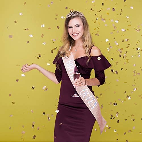 RosewineC Birthday Sash Rhinestone Birthday Crown Women Girls Birthday Tiara,Birthday Gifts for Women Birthday Party Supplies( Birthday Queen)