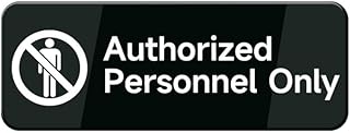 Authorized Personnel Only Sign, 10X3 Inch Self Adhesive Sign For Door Or Wall, Easy Installation, Premium Acrylic Design For Business Store, Shop, Cafe, Office, Restaurant