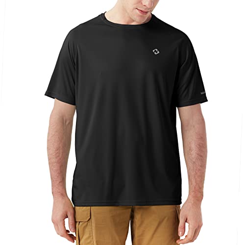 Naviskin Men's Sun Protection Upf 50+ Uv Outdoor Short Sleeve T Shirts Black Size L #TOP2