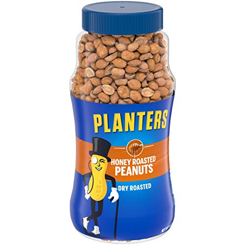 Planters Honey Roasted Peanuts, 16 Oz. Resealable Jar | Flavored Peanuts With A Sweet Honey Coating & Sea Salt | Wholesome Snacking | Kosher (Pack Of 2) #TOP3