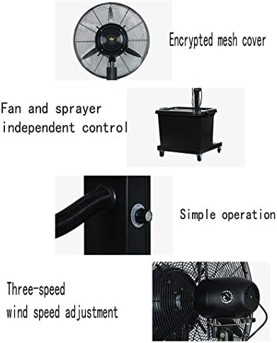 Oscillating Misting Fan, Adjustable Height Spray Mist Fan, Movable Atomizing Humidifier, Industrial Spray Fan Oscillating Standing Floor Fan (Copper 750mm)