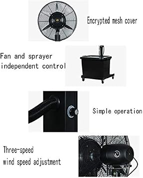 Oscillating Misting Fan, Adjustable Height Spray Mist Fan, Movable Atomizing Humidifier, Industrial Spray Fan Oscillating Standing Floor Fan (Copper 750mm)