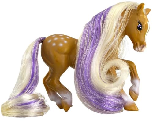 Breyer Horses Mane Beauty Li'l Beauties | Sunset | Brushable Golden Blonde and Purple Mane and Tail | 4.25" L x 3.25" H |Model #7411, Brown