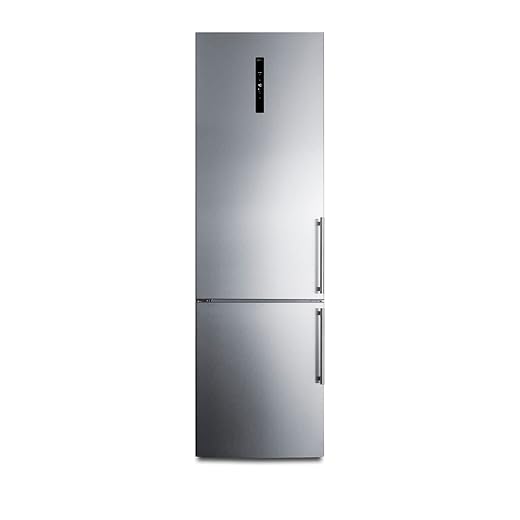Summit 24" Refrigerator, 11.7 cu.ft Capacity Refrigerator - Freezer, Bottom Freezer, Ice Maker, Counter Depth, Stainless Steel - FFBF181ES2IMLHD (Left Handed Door Swing)