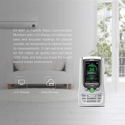 CEM DT-9681 Indoor PM2.5 CO2 HCHO Air Quality Meter Particle Mass Concentration Monitors with LCD Display Testing Formaldehyde(HCHO) PM2.5/PM10 CO2 Humidity and Temperature Real Time Monitoring - Thumbnail 6