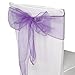 Produktbild WedDecor Organza Schärpen für Stuhl Bezüge Fuller Schleife Bänder in Antikem Gold für Bankett,Geburtstag,Anniverysary,Weihnachten Partys,Ereignis Dekoration,17cm x 280cm - Lila