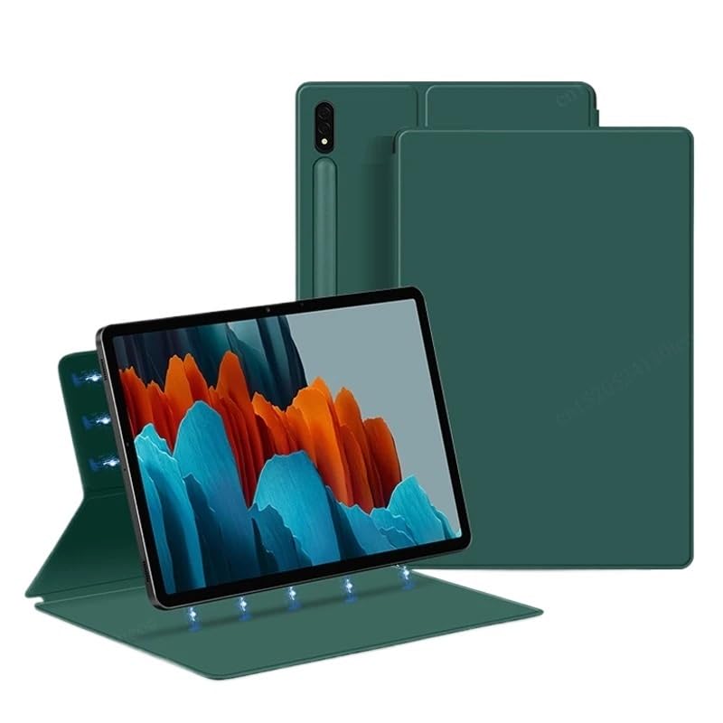 Magnetic Detachable Tablet Cover Suitable For Samsung Galaxy Tab S9 Ultra 14.6inch 2023 SM-X910/ X916B With Pen Holder Case(Green)