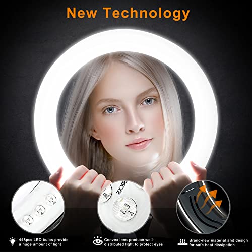 Mountdog 18" Ring Light Kit 55W Bluetooth Led Ringlight Lighting With Tripod Stand Dimmable 3200K/5500K Youtube Circle Lighting Ringlights For Makeup Video Photography Blogging Portrait #TOP5