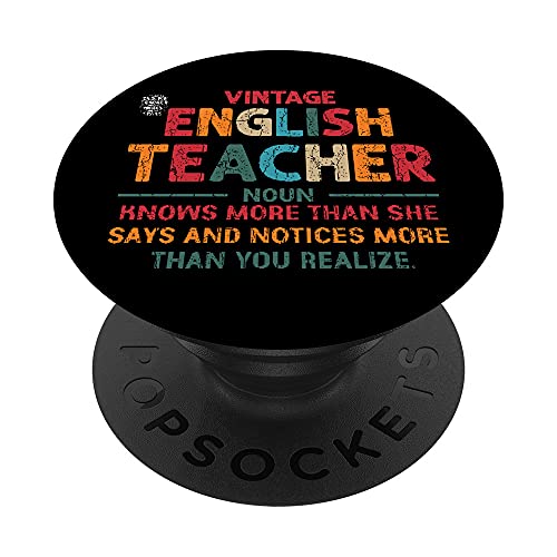 Gráfico de enseñanza divertido para profesores de inglés vintage PopSockets PopGrip Intercambiable