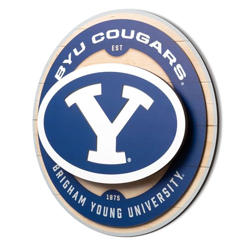 YouTheFan NCAA BYU Cougars 3D Circle Backer Wall Art