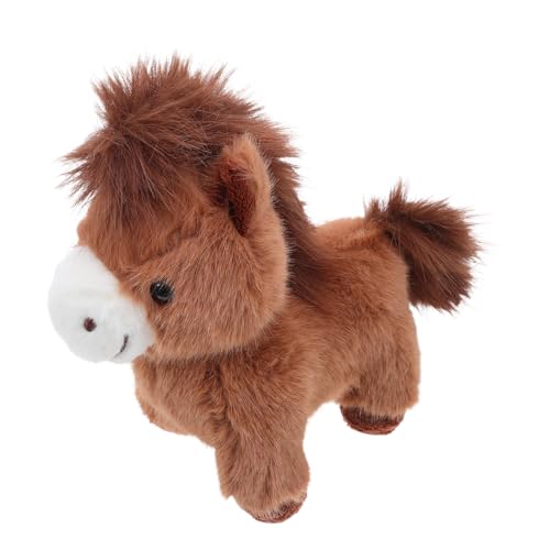 Hohopeti Simulierte Figur Chinesisches Sternzeichen Pferd Plüschtier Tierthema Party Requisite Spielzeugpferd Weihnachtsfeiergeschenk Weich Ausgestopftes Plüschpferd Simulation